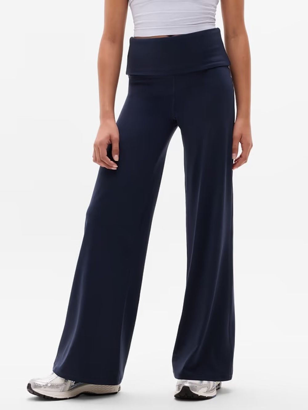 NWT Athleta Girl Navy CHIT CHAT ROLL WAISTBAND PUDDLE PANT